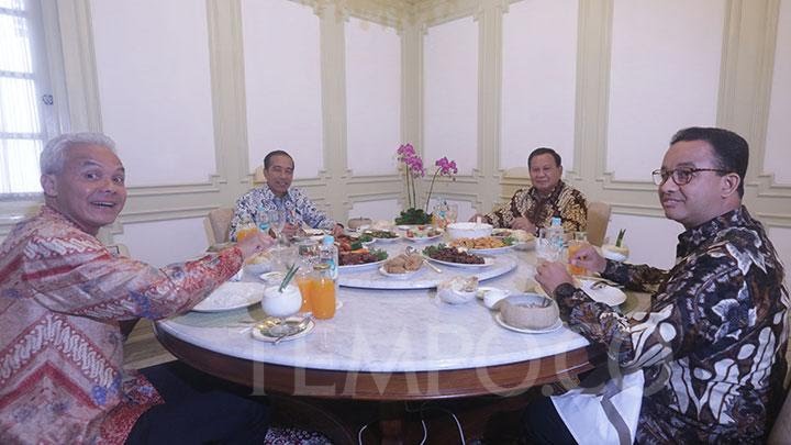 Jokowi Makan Siang Bersama Ganjar, Prabowo, dan Anies di Istana Negara Hari Ini