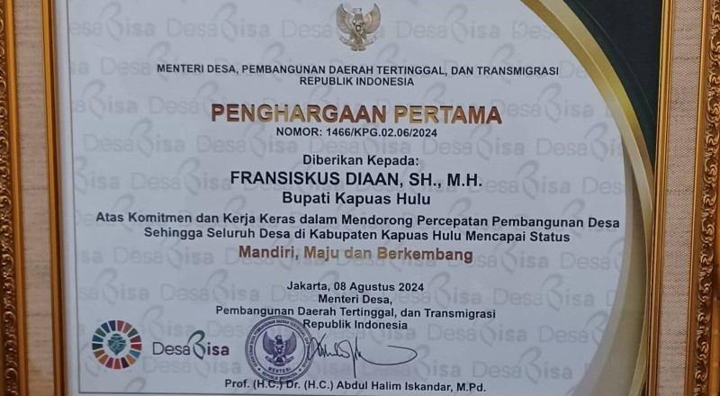 Bupati Kapuas Hulu, Fransiskus Diaan/ist