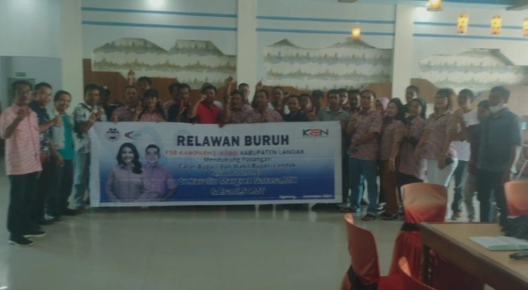 FSB Kamiparho-KSBSI Landak Gelar Deklarasi Dukung Karolin-Erani