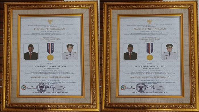 Bupati Kapuas Hulu Terima Penghargaan Lencana Bakti Desa Pertama dari Kemendes PDTT RI