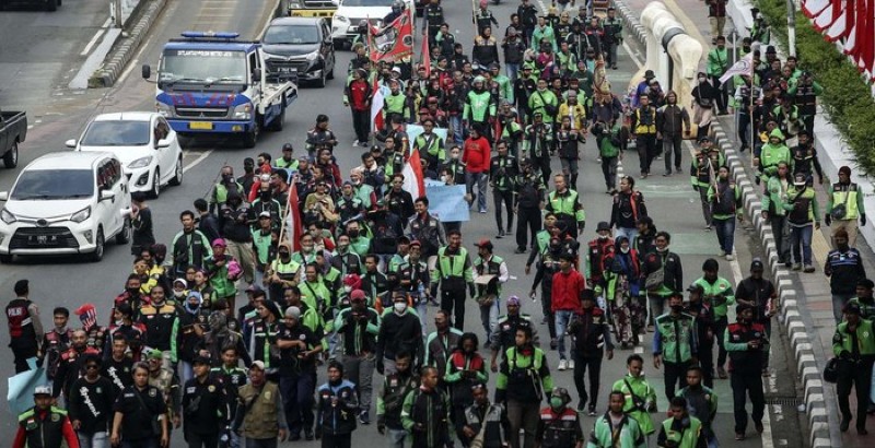 Massa aksi Ojek Online (Ojol)/ist