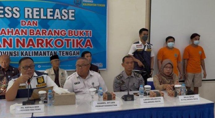 press release BNNP Kalteng Terlibat Jaringan Narkoba, BNN Ringkus Oknum Polisi dan Narapidana di Kalteng